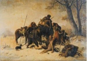 Winterlandschap Met Plundering (1861)