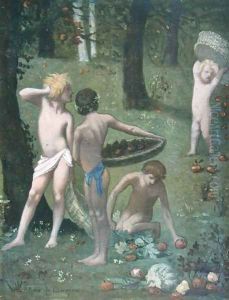 Detail from 'Autumn', 1871 by Pierre Cecile Puvis de Chevannes