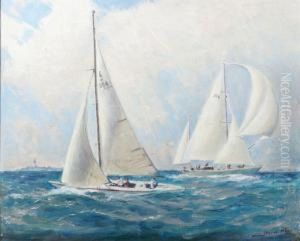 Segelbatar Utanfor Landsort by Axel Herman Haig