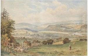 View Over Hexham; Summer Evening by Thomas Henry Hair