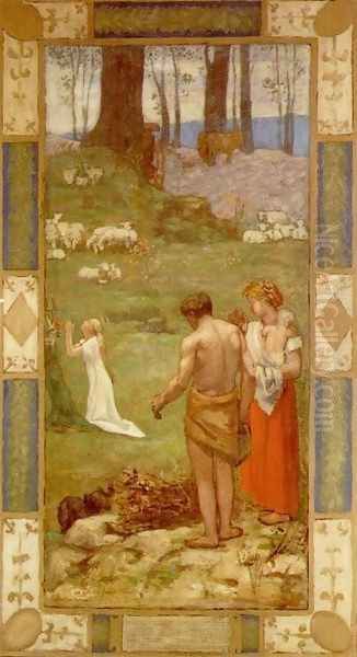 Saint Genoveva as a child in prayer - view 1