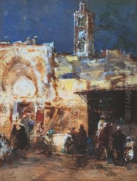 Eastern Street Scene With Figures - view 1
