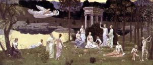 The Sacred Wood Cherished by the Arts and the Muses (reduced version) 1884-89 by Pierre Cecile Puvis de Chevannes