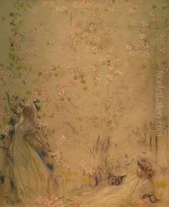Study For 'two Ladies In The Dogwood'