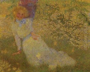 Young Girl By A Stream