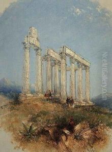 The Temple of Jupiter Olympius, Athens by Thomas Creswick