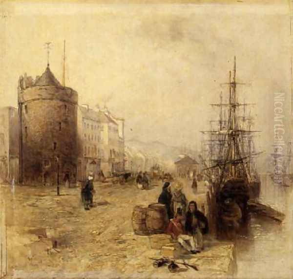 Figures on a Quay, Waterford - view 1