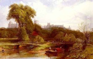 A View Of Windsor Castle by Thomas Creswick