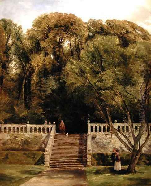 On the Terrace at Haddon Hall, Derbyshire, 1840 - view 1
