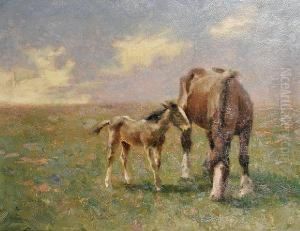 Horse And Foal by Frederick Hall