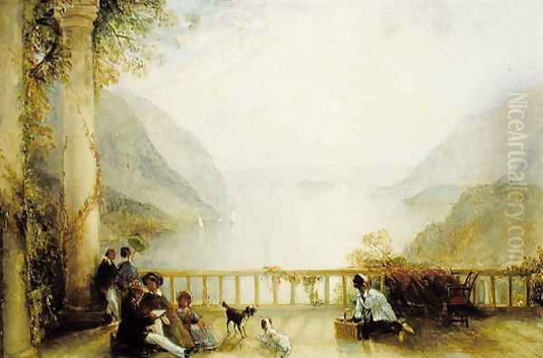 Figures on a Balcony, probably at Westpoint, c.1840-45 - view 1