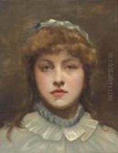 Portrait Of A Girl, Head-and-shoulders, In A White Dress