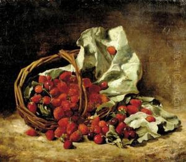 Still Life Of Rasberries And Cherries - view 1