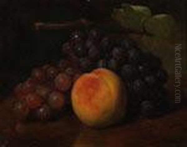 Still Life With Peach And Grapes - view 1