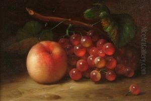 A Still Life Of Grapes And An Apple