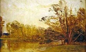View in Painshill Park Surrey by Thomas Creswick
