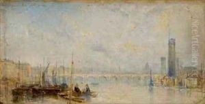 The Thames and Shot Tower by Thomas Creswick