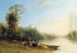 A young couple in a Claudian landscape