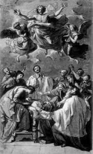 Das Wunder Des Heiligen Franz
 Xaver (nach Dem Gemalde Von N. Poussin Im Louvre, Paris). by Noel Halle