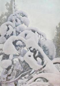 Snowy Winter Landscape by Pekka Halonen