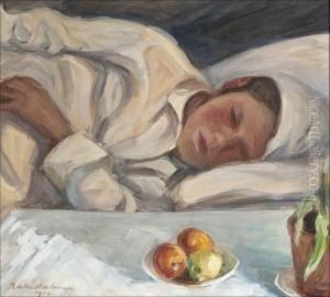 Sairas Poika Vuoteella (sakari Halonen) by Pekka Halonen
