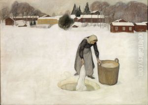 Washing On The Ice by Pekka Halonen