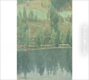 Verdant Lake Shore View by Pekka Halonen