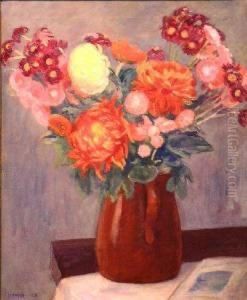 The Brown Jug With Flowers by Samuel Halpert