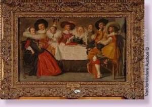 Repas De Fete Avec Musiciens by Dirck Hals