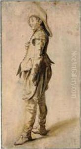 Study Of A Standing Youth In A Hat by Dirck Hals