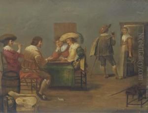 Guardsmen Playing Tric-trac And Drinking In An Inn