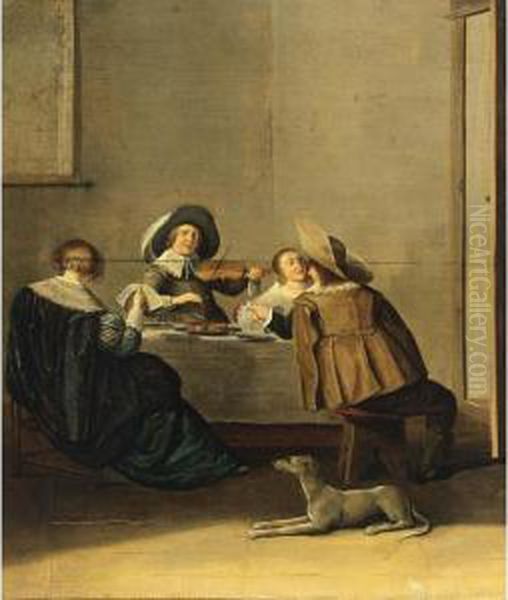 An Elegant Company Making Music In An Interior - view 1