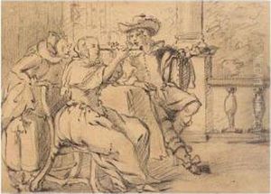 Conversation Piece With Lady And Telescope