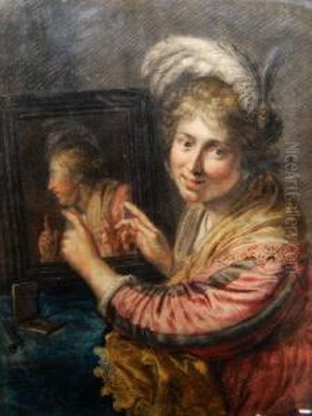 Portrait Of A Lady By A Mirror - view 1