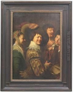 A Merry Company. by Frans Hals