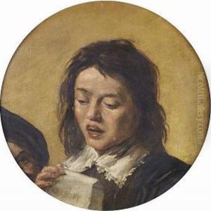 A Boy Singing With Another Boy Looking On by Frans Hals