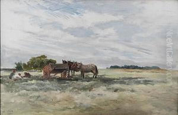Work Horses Resting In The Field - view 1