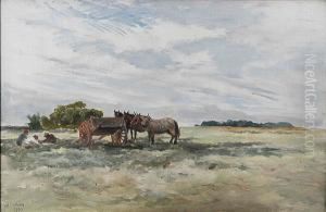 Work Horses Resting In The Field by Keeley Halswelle