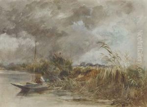 An Angler Amongst The Reeds