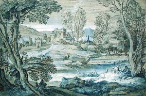 Classical landscape by Adrian van der Cabel