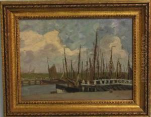 Fischerboote Im Hafen by Wilhelm Hambutchen