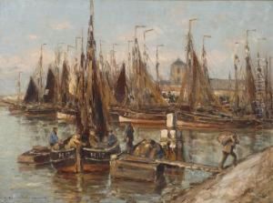 Ships In The Harbour Of Katwijk
