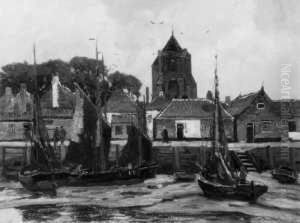 Ein Hollandischer Fischerhafen.
Signiert Unten Rechts: W. Hambuchen. Ol Auf Leinwand. H 60; B 80 Cm. by Wilhelm Hambutchen