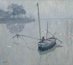 Fishing In The Cove by Wilhelm Hambutchen