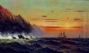 Ships Offshore In Rough Waters