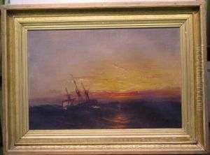 Ship At Sea, Sunset