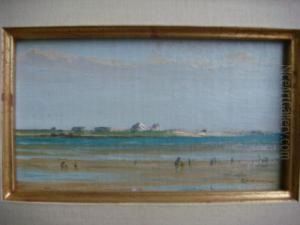 Ile De Tatihou Depuis St Vaast by Edouard J. Conrad Hamman
