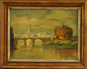 View Of Castel Sant'angelo Toward The Vatican by Otto Hammel