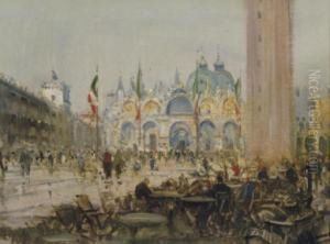 View Of The Piazza San Marco, Venice by Otto Hammel