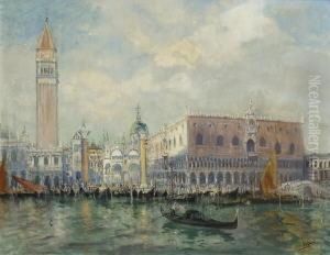 Venedig - Blick Vom Bacino Auf Die
 Piazzetta Und Den Dogenpalast.